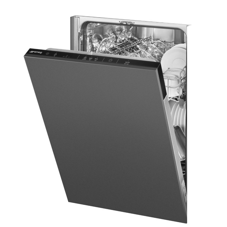 Smeg Integrated Slimline Dishwasher - DryAssist+ D-Rated Black Control Panel - Image 4