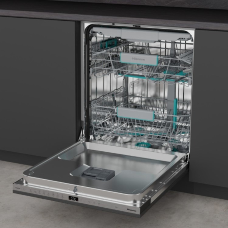 Hisense Hi6 Integrated Dishwasher - Auto Dry, A-Rated, Silver control panel - Image 3