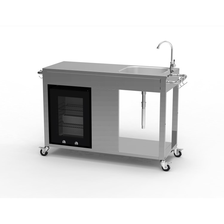 Boss Grill Stainless Steel BBQ Table with Sink and Fridge - Image 5