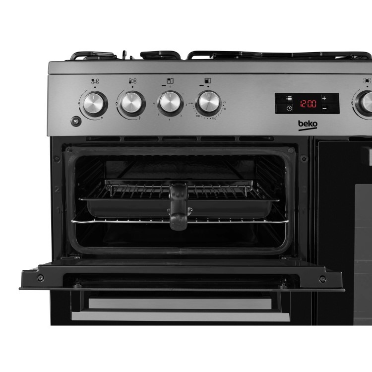 Beko 90cm Dual Fuel Range Cooker - Stainless Steel - Image 2