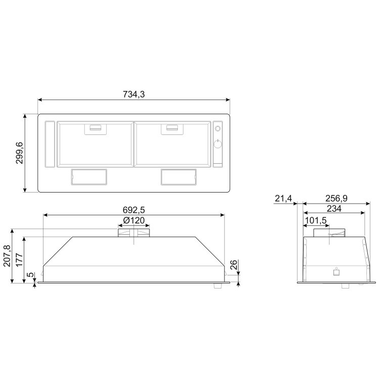 Smeg 74cm Canopy Cooker Hood - Silver - Image 4