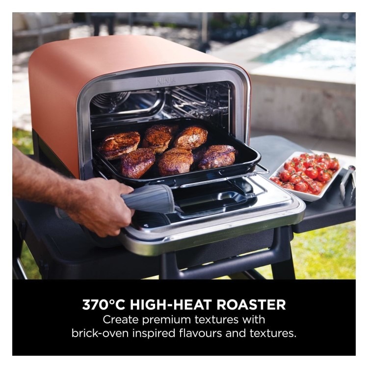 Ninja OO101UK Ninja Woodfire Outdoor Oven Artisan Pizza Maker and BBQ Smoker - Terracotta/Steel - Image 3