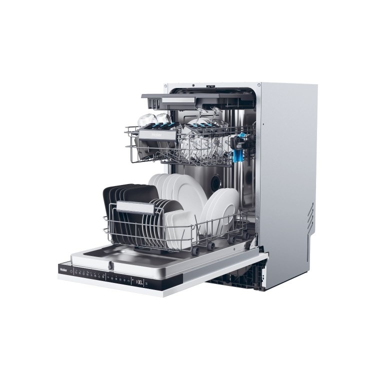 Haier I-Pro Shine Integrated Slimline Dishwasher - Smart Wi-Fi, C-Rated, Black control panel - Image 4