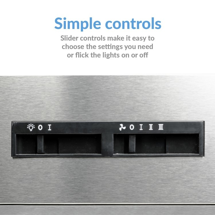 electriQ 90cm Canopy Cooker Hood - Stainless Steel - Image 5