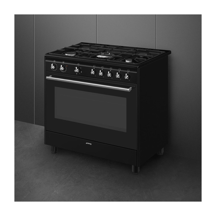 Smeg Concert 90cm Dual Fuel Range Cooker Black - Image 6