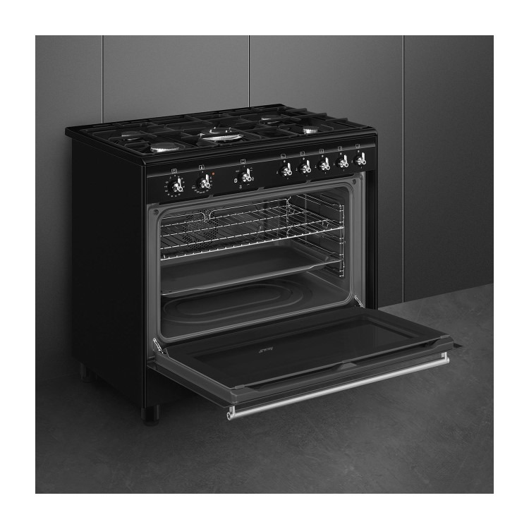 Smeg Concert 90cm Dual Fuel Range Cooker Black - Image 7
