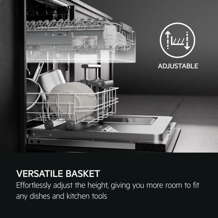 AEG 5000 AirDry Integrated Dishwasher - Black control panel C-rated - Image 7