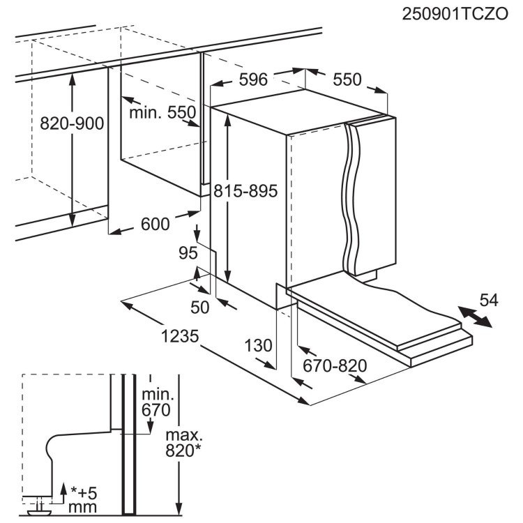 AEG 8000 AirDry Integrated Dishwasher - A-rated Black Control Panel - Image 7