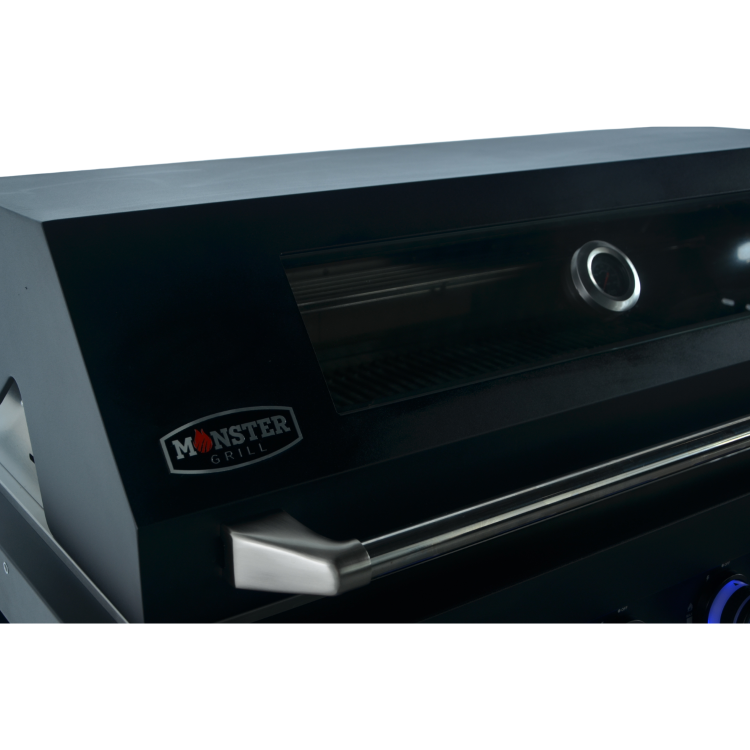 Monster Grill - Ultimate Outdoor Kitchen in Black - 6 Burner Gas BBQ Grill with Fridge and Sink - Image 4