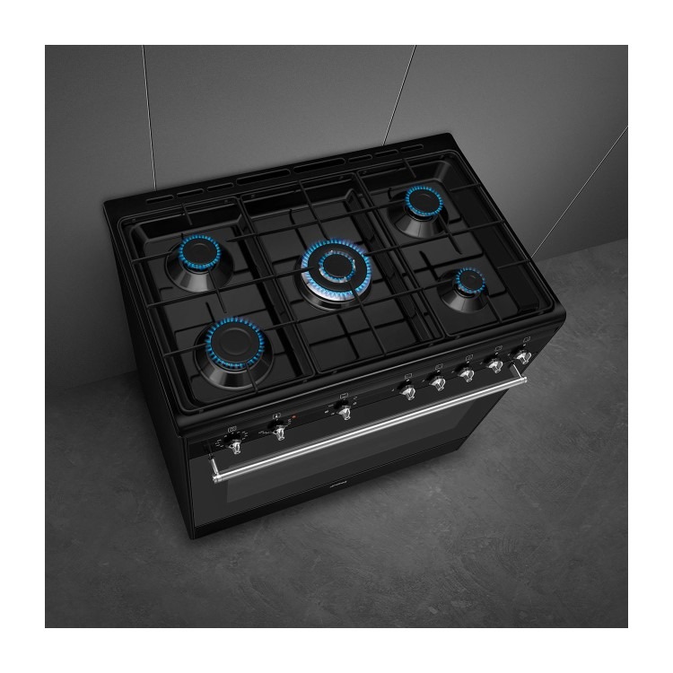 Smeg Concert 90cm Dual Fuel Range Cooker Black - Image 8