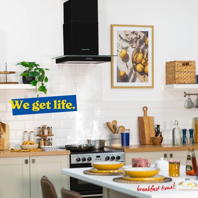 Russell Hobbs 60cm Flat Glass Chimney Cooker Hood - Black - Image 8