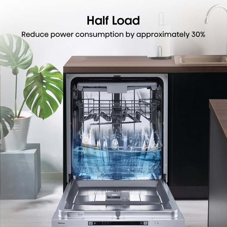 Hisense Hi4 Integrated Dishwasher - Silver - D-Rated, Silver control panel - Image 7