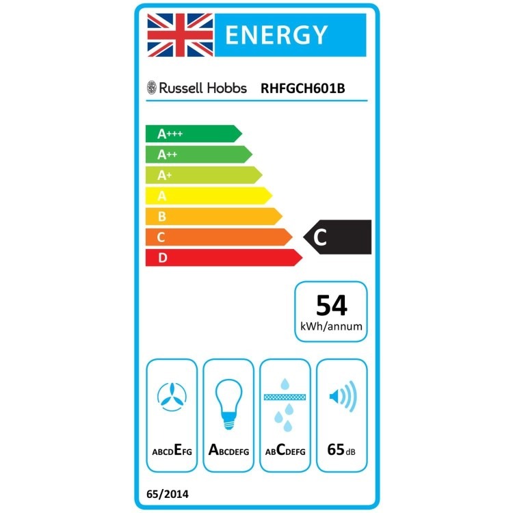 Russell Hobbs 60cm Flat Glass Chimney Cooker Hood - Black - Image 11