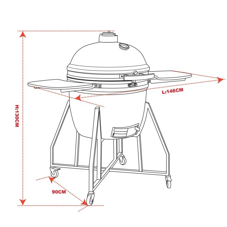 Boss Grill King Egg - 27 Inch Ceramic Kamado Style Charcoal Smoker BBQ Grill - Image 11