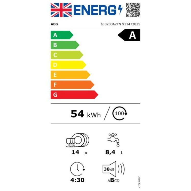 AEG 8000 AirDry Integrated Dishwasher - A-rated Black Control Panel - Image 15