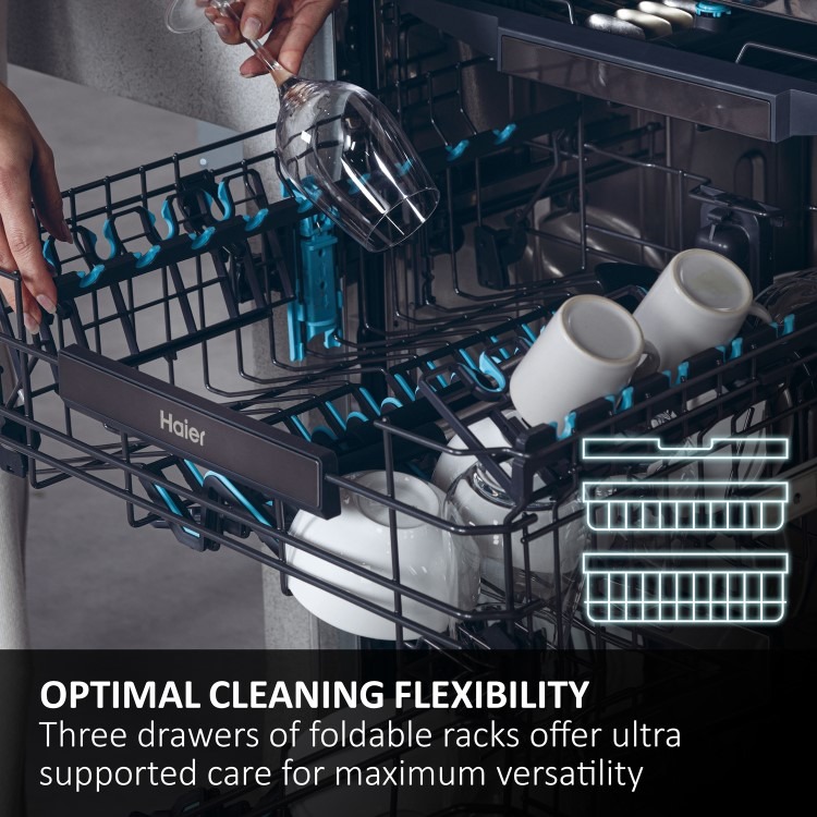 Haier Washlens Plus Series 2 Integrated Dishwasher - Smart Wi-Fi, B-Rated, White control panel - Image 16