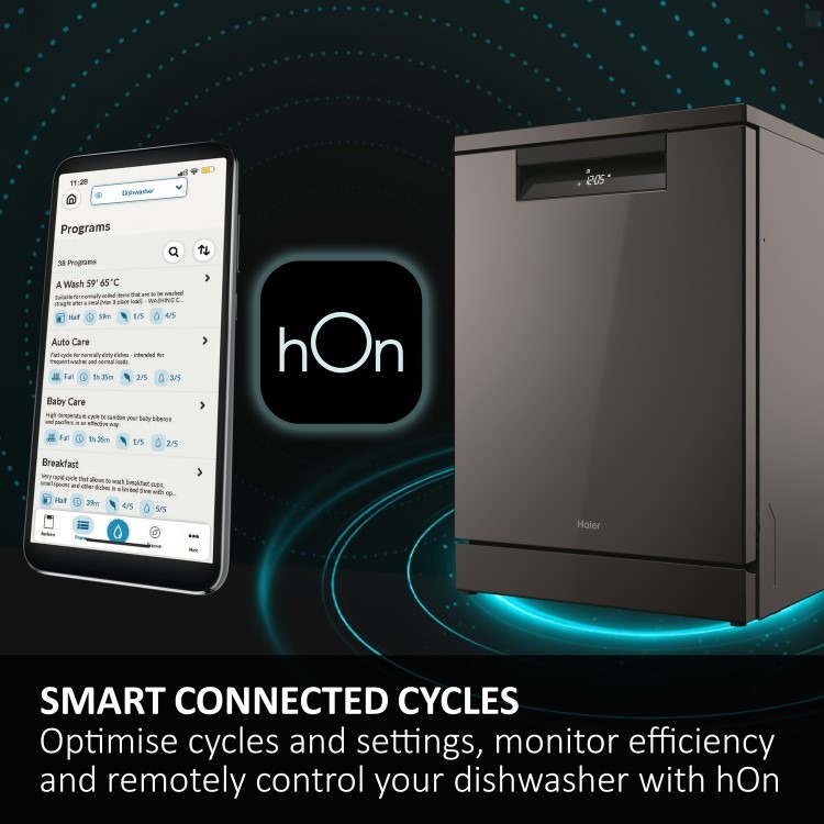 Haier Washlens Plus Series 2 Integrated Dishwasher - Smart Wi-Fi, B-Rated, White control panel - Image 17