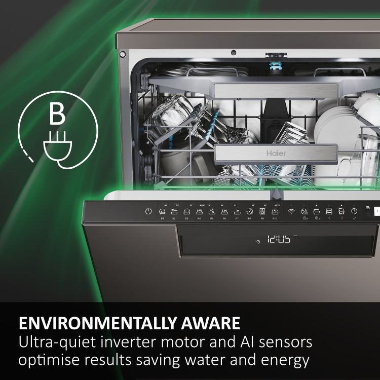 Haier Washlens Plus Series 2 Integrated Dishwasher - Smart Wi-Fi, B-Rated, White control panel - Image 19