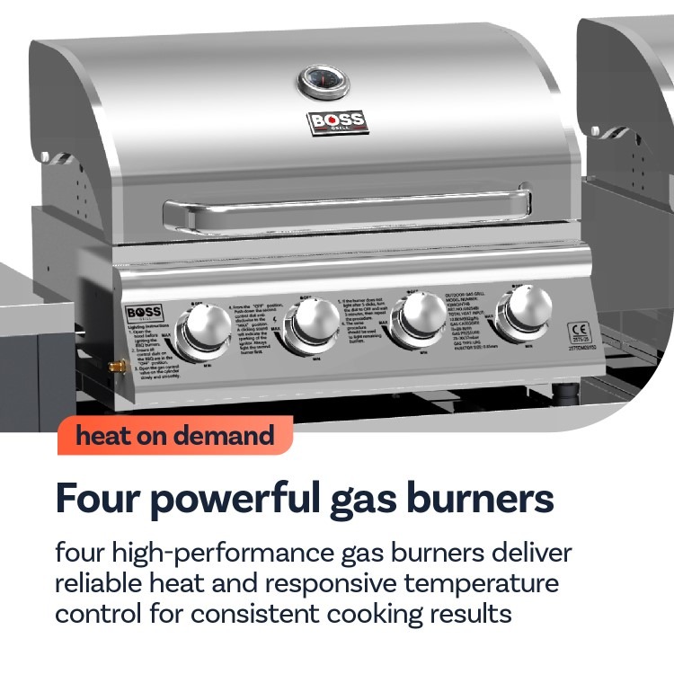 Boss Grill All Star Pro Modular Dual Fuel Outdoor Kitchen - Built-In Gas & Charcoal BBQ with Fridge - Black - Image 19