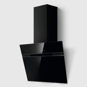 Elica Ascent 60cm Angled Cooker Hood - Black Glass