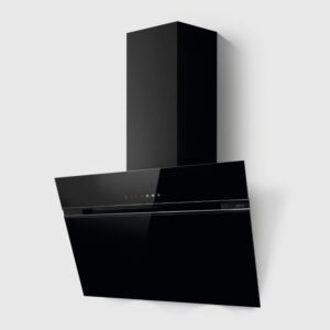 Elica Ascent 80cm Angled Cooker Hood - Black Glass