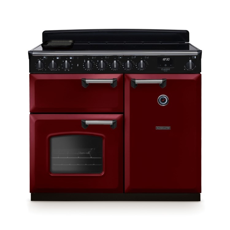 Rangemaster Classic Deluxe 100cm Induction Range Cooker - Bordeaux & Chrome