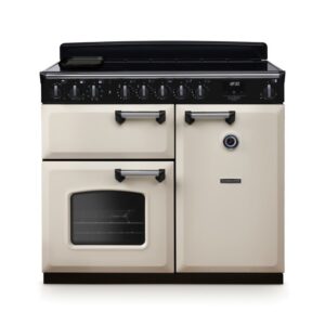 Rangemaster Classic Deluxe 100cm Induction Range Cooker - Pale Cream & Chrome