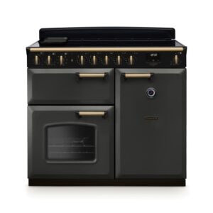 Rangemaster Classic Deluxe 100cm Induction Range Cooker - Slate & Brass