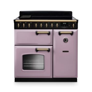 Rangemaster Classic Deluxe 90cm Dual Fuel Range Cooker - Heather & Brass