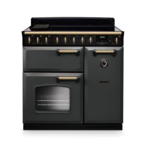 Rangemaster Classic Deluxe 90cm Dual Fuel Range Cooker - Slate & Brass