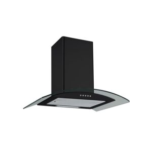 electriQ 60cm Curved Glass Cooker Hood - Black