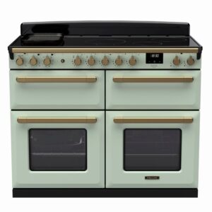 Rangemaster Estel Deluxe 110cm Induction Range Cooker - Mint + Brass