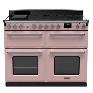 Rangemaster Estel Deluxe 110cm Induction Range Cooker - Pale Pink + Chrome
