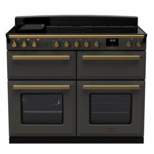 Rangemaster Estel Deluxe 110cm Induction Range Cooker - Slate + Brass