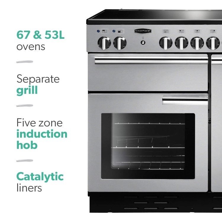 Rangemaster Professional Plus 100cm Electric Induction Range Cooker - Stainless Steel - Image 2