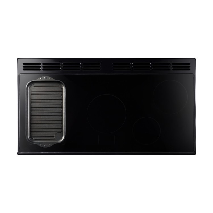 Rangemaster Classic Deluxe 90cm Dual Fuel Range Cooker - Stone Blue & Chrome - Image 3