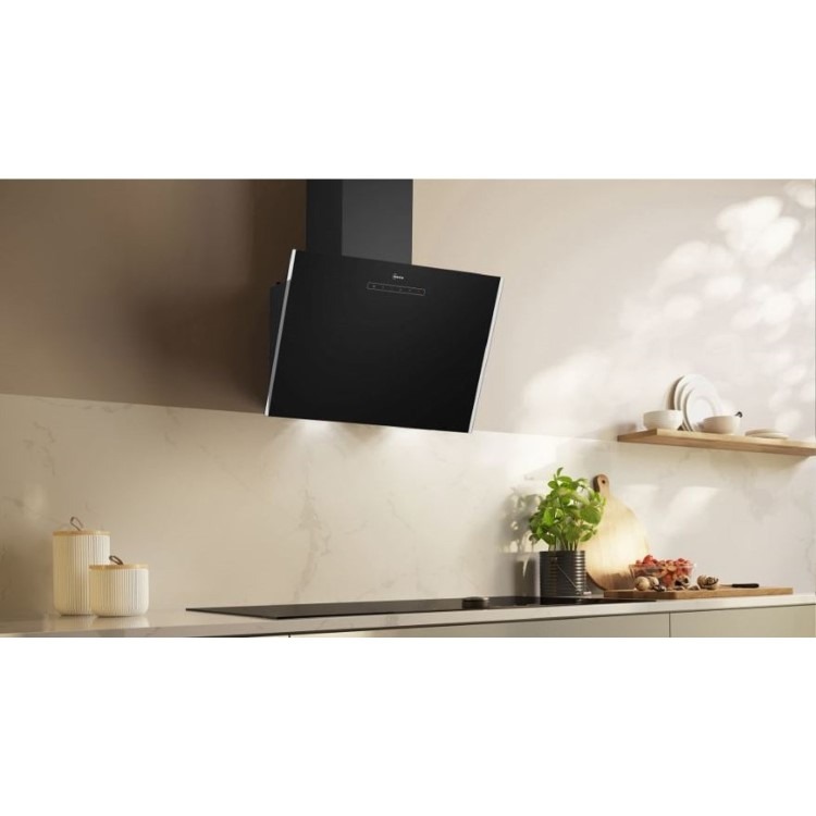 Neff N30 60cm Angled Chimney Cooker Hood - Black - Image 2