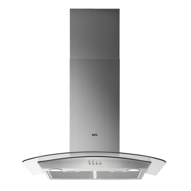 AEG 5000 Series 80cm Curved Glass Chimney Cooker Hood - Stainless Steel
