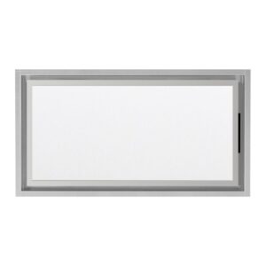 electriQ 90cm Ceiling Cooker Hood with LED Panel - White & Stainless Steel