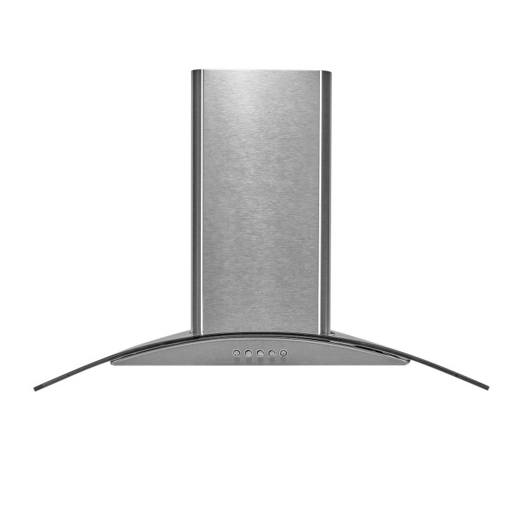 electriQ 60cm Curved Glass Chimney Hood - Stainless Steel - Image 2