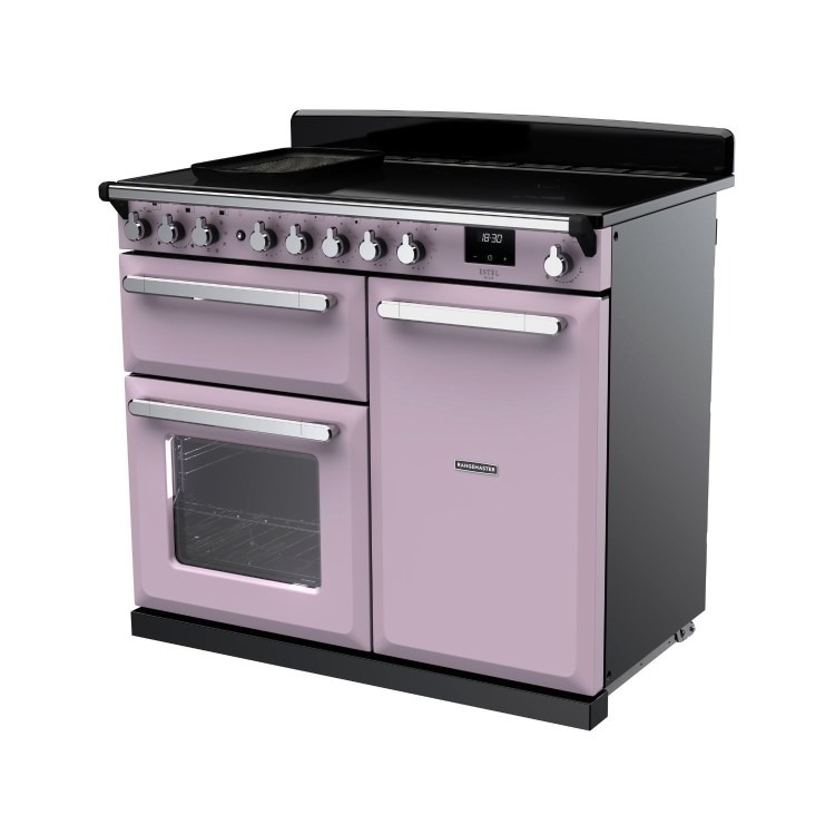 Rangemaster Estel Deluxe 100cm Induction Range Cooker - Heather + Chrome - Image 2
