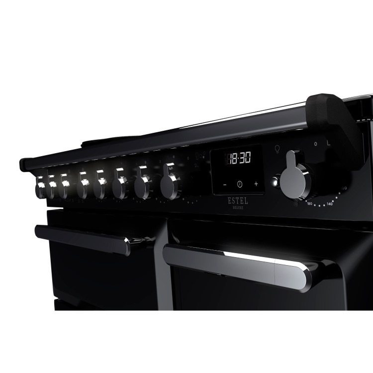 Rangemaster Estel Deluxe 90cm Induction Range Cooker - Gloss Black + Chrome - Image 2