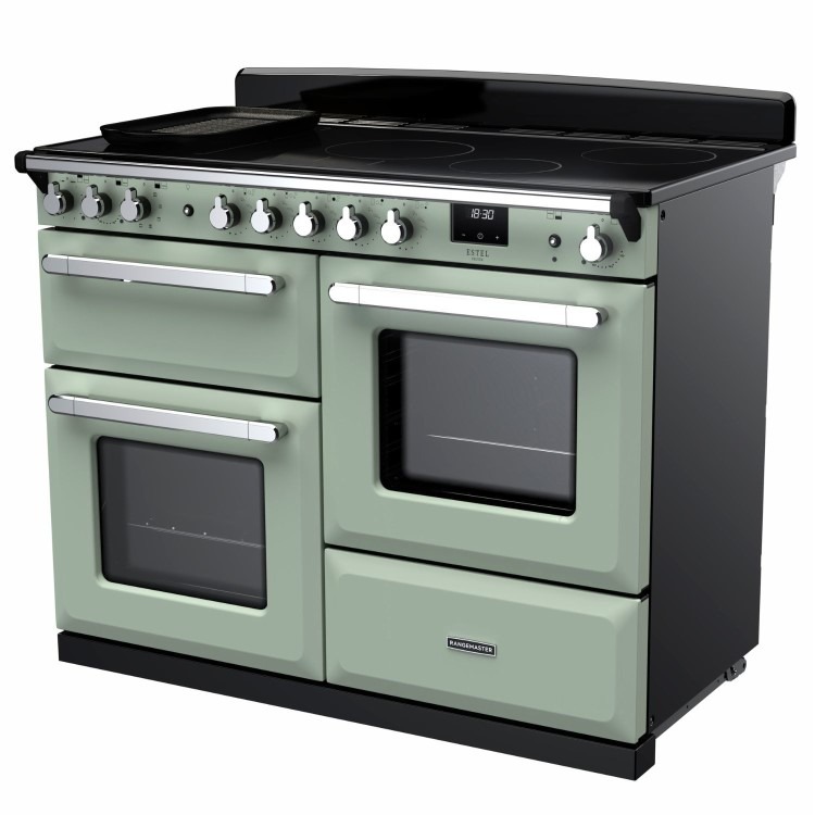 Rangemaster Estel Deluxe 110cm Induction Range Cooker - Mint + Chrome - Image 3
