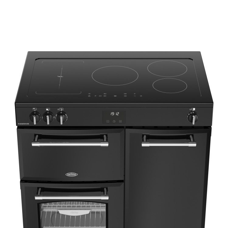 Belling Farmhouse 90cm Electric Induction Range Cooker - Black - Image 2
