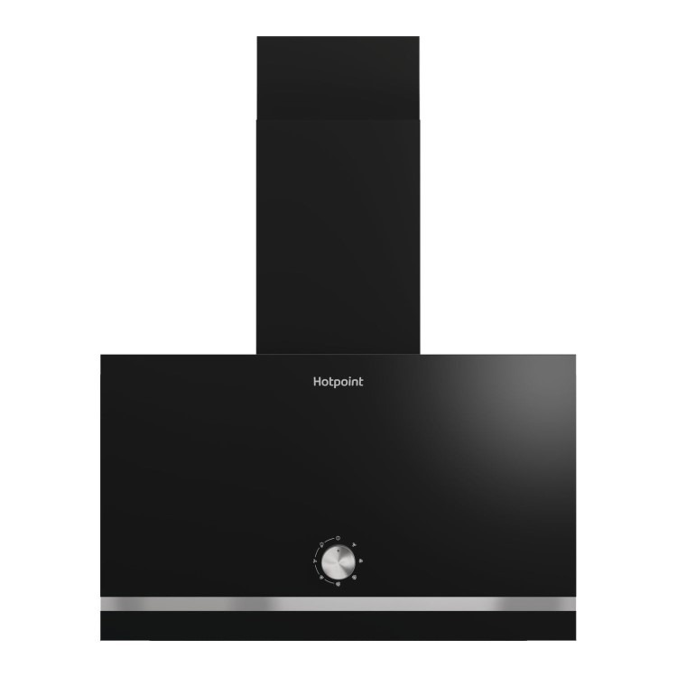 Hotpoint 60cm Chimney Cooker Hood - Black