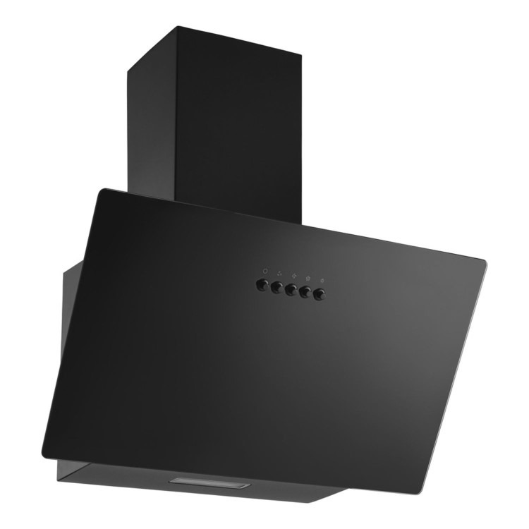 CDA 60cm Angled Chimney Cooker Hood - Black - Image 2