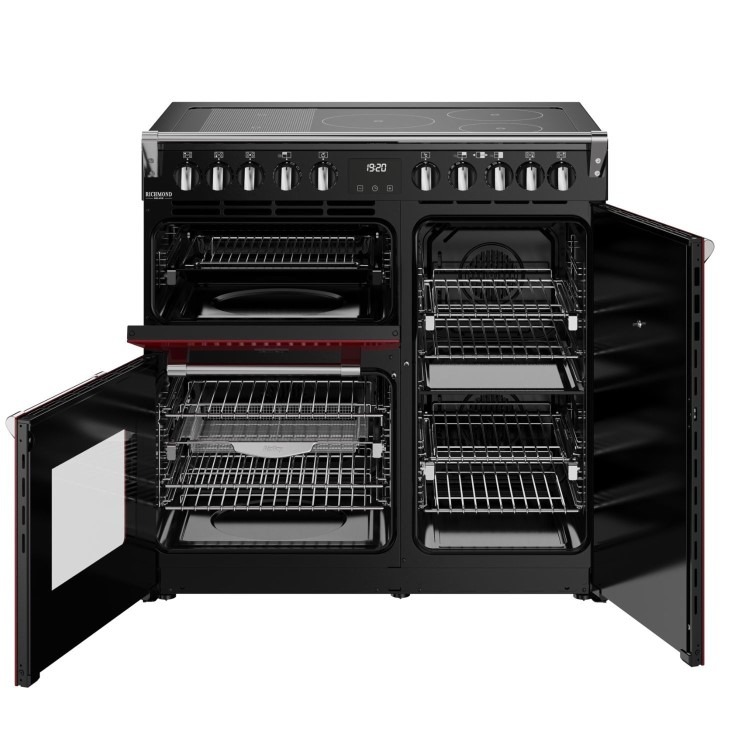 Stoves Richmond DX 90cm Electric Induction Range Cooker - Red - Image 2