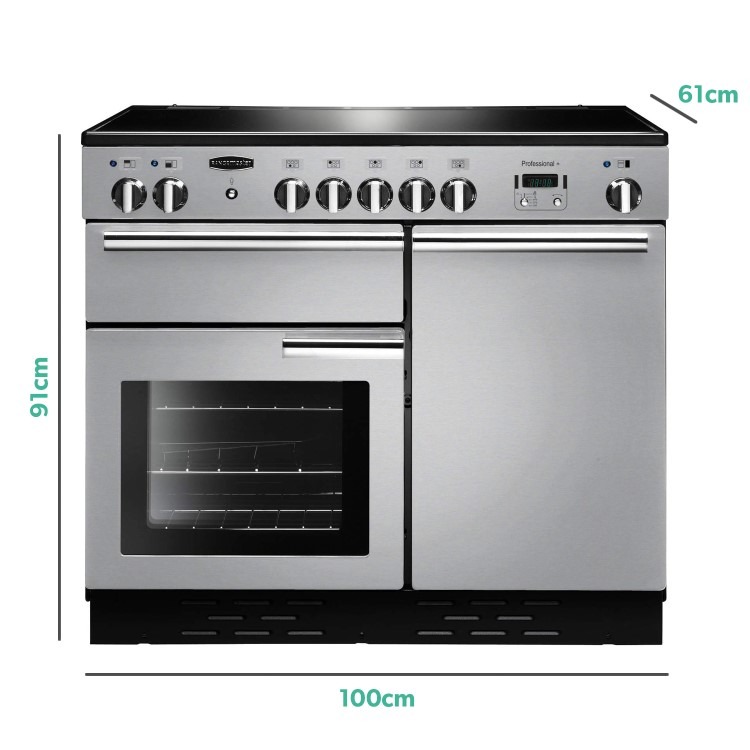 Rangemaster Professional Plus 100cm Electric Induction Range Cooker - Stainless Steel - Image 3