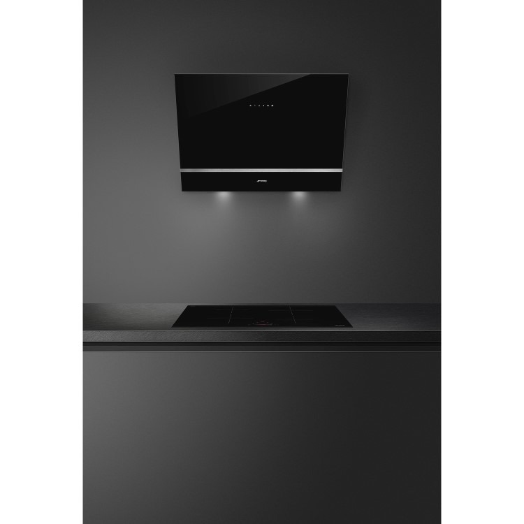 Smeg 80cm Angled Chimney Cooker Hood - Black - Image 2