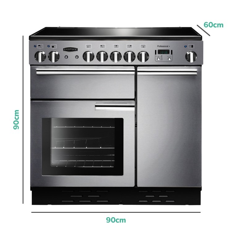 Rangemaster Professional Plus 90cm Electric Induction Range Cooker - Stainless Steel - Image 3